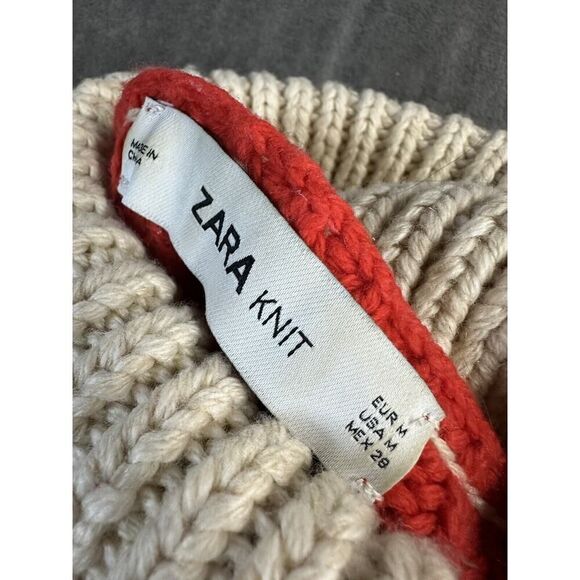 Zara AW18 Woman Colour Block Cable Knit Sweater Size M 6873/110 - Picture 12 of 14